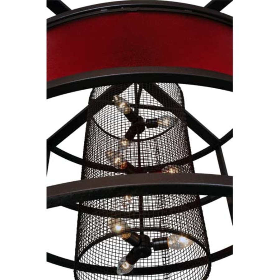 Meyda Tiffany Tavern Red 9 Light 48" Wide Abstract Pendant