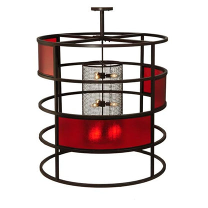 Meyda Tiffany Tavern Red 9 Light 48" Wide Abstract Pendant