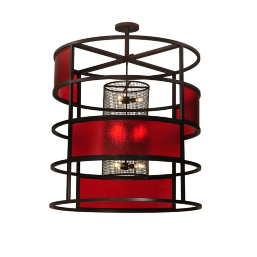 Meyda Tiffany Tavern Red 9 Light 48" Wide Abstract Pendant