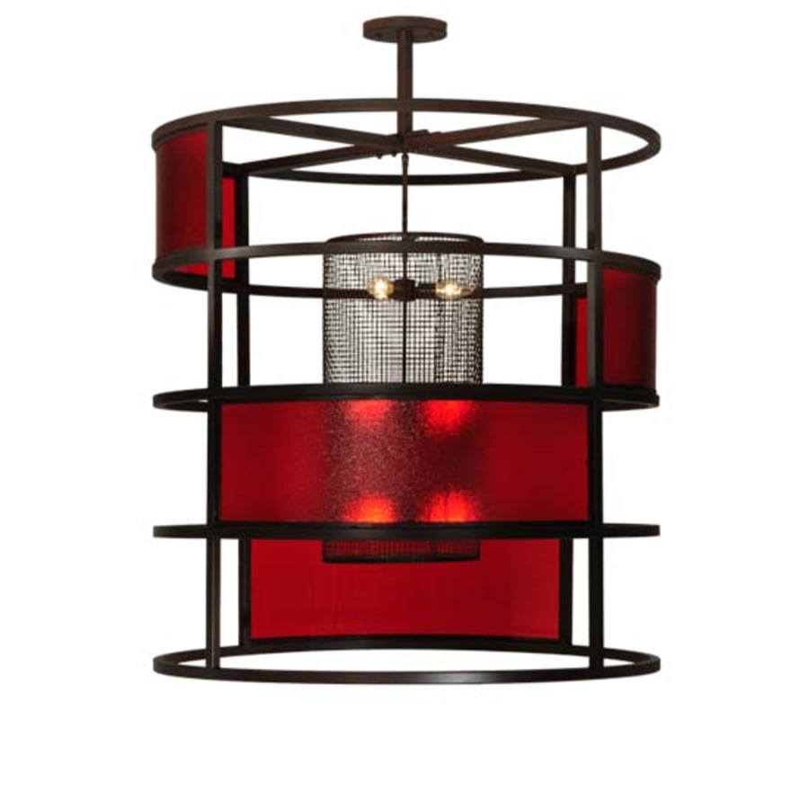 Meyda Tiffany Tavern Red 9 Light 48" Wide Abstract Pendant