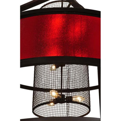 Meyda Tiffany Tavern Red 9 Light 48" Wide Abstract Pendant