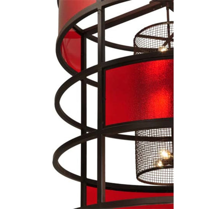 Meyda Tiffany Tavern Red 9 Light 48" Wide Abstract Pendant