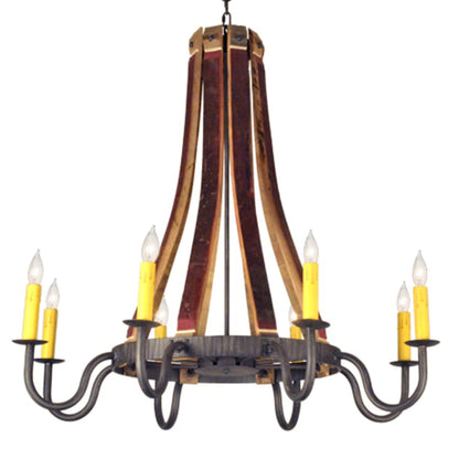 Meyda Tiffany Barrel Stave Madera 8 Light 44" Wide Taper Candle Style Chandelier