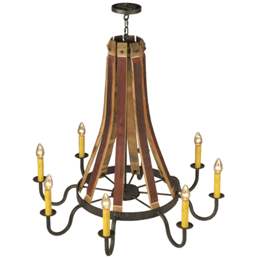 Meyda Tiffany Barrel Stave Madera 8 Light 44" Wide Taper Candle Style Chandelier