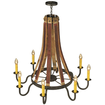 Meyda Tiffany Barrel Stave Madera 8 Light 44" Wide Taper Candle Style Chandelier