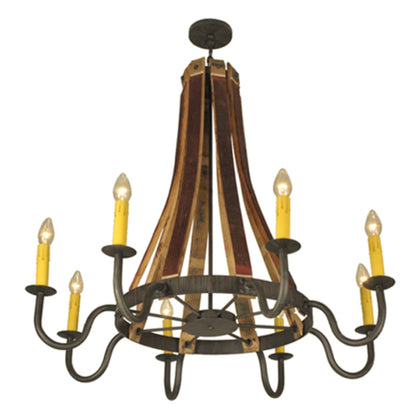 Meyda Tiffany Barrel Stave Madera 8 Light 44" Wide Taper Candle Style Chandelier