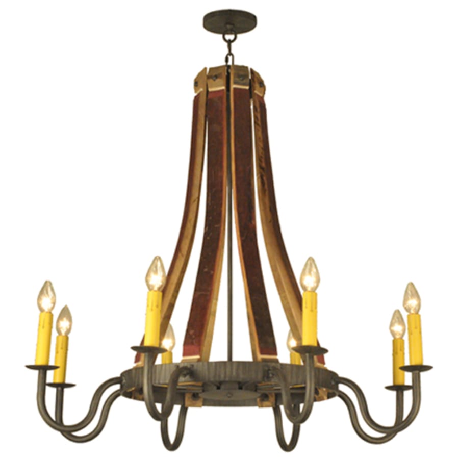 Meyda Tiffany Barrel Stave Madera 8 Light 44" Wide Taper Candle Style Chandelier