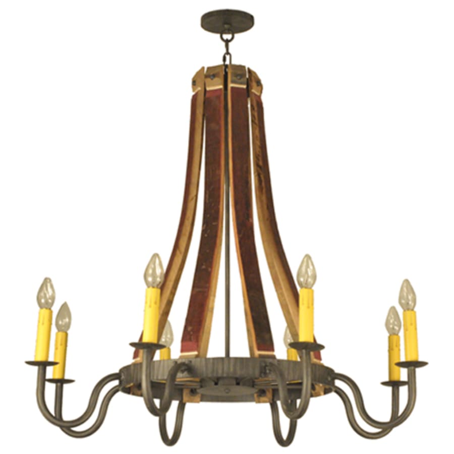 Meyda Tiffany Barrel Stave Madera 8 Light 44" Wide Taper Candle Style Chandelier