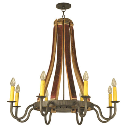 Meyda Tiffany Barrel Stave Madera 8 Light 44" Wide Taper Candle Style Chandelier