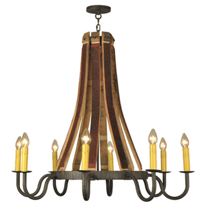 Meyda Tiffany Barrel Stave Madera 8 Light 44" Wide Taper Candle Style Chandelier