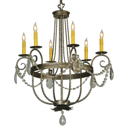 Meyda Tiffany Antonia 6 Light 29" Wide Crystal Candle Style Chandelier