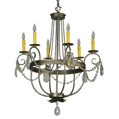 Meyda Tiffany Antonia 6 Light 29" Wide Crystal Candle Style Chandelier