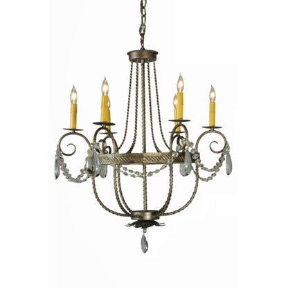 Meyda Tiffany Antonia 6 Light 29" Wide Crystal Candle Style Chandelier