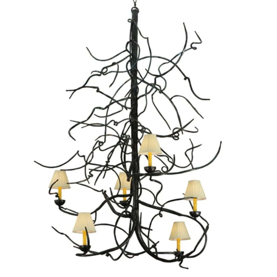 Meyda Tiffany Winter Solstice 6 Light 50" Wide Wrought Iron Chandelier