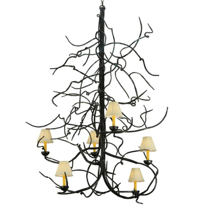 Meyda Tiffany Winter Solstice 6 Light 50" Wide Wrought Iron Chandelier