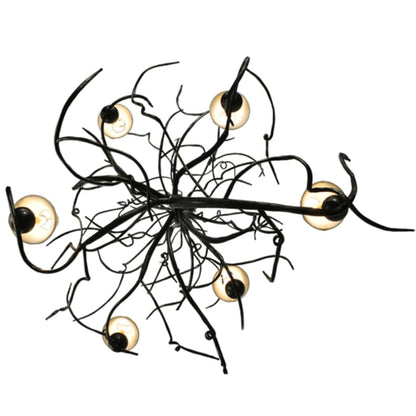 Meyda Tiffany Winter Solstice 6 Light 50" Wide Wrought Iron Chandelier