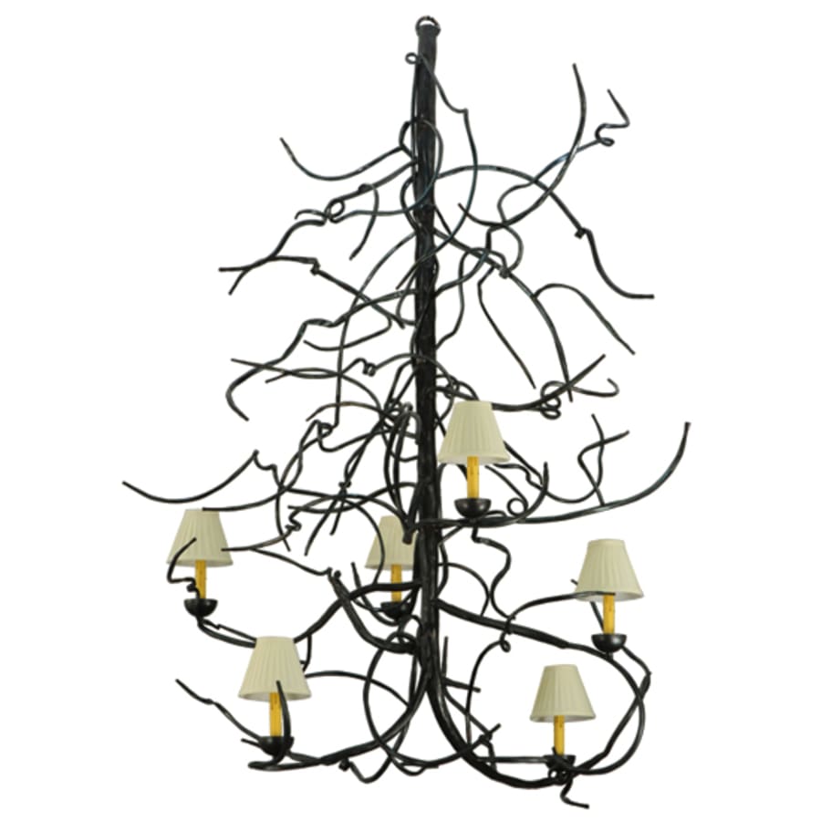 Meyda Tiffany Winter Solstice 6 Light 50" Wide Wrought Iron Chandelier