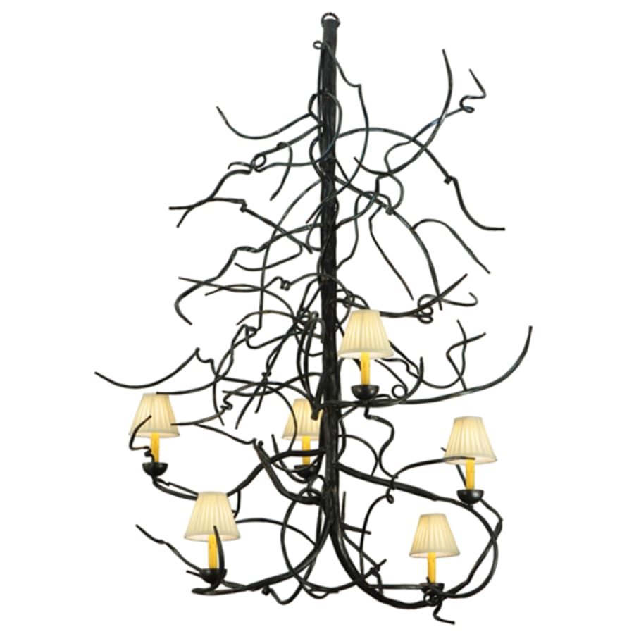 Meyda Tiffany Winter Solstice 6 Light 50" Wide Wrought Iron Chandelier