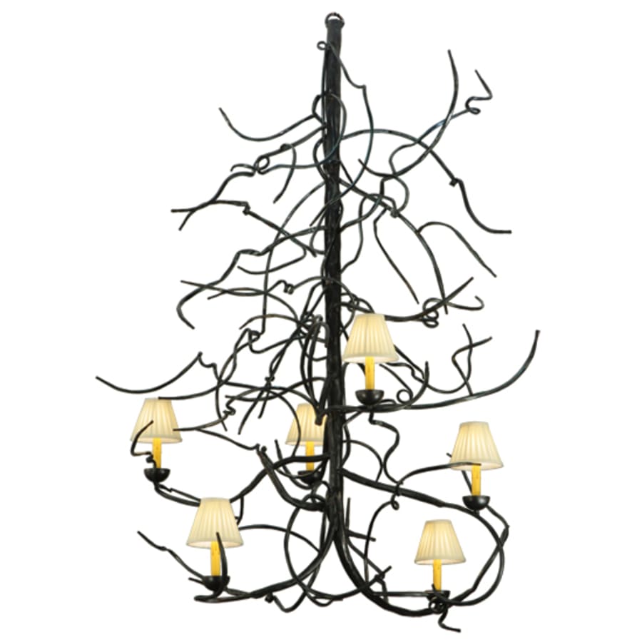 Meyda Tiffany Winter Solstice 6 Light 50" Wide Wrought Iron Chandelier