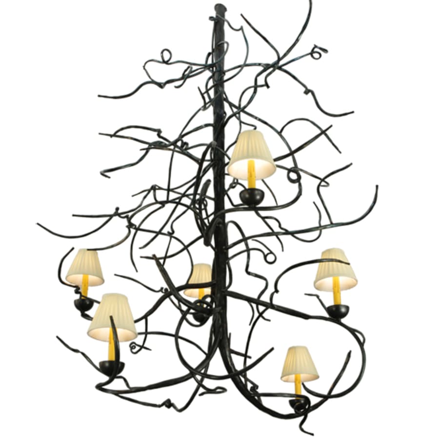 Meyda Tiffany Winter Solstice 6 Light 50" Wide Wrought Iron Chandelier