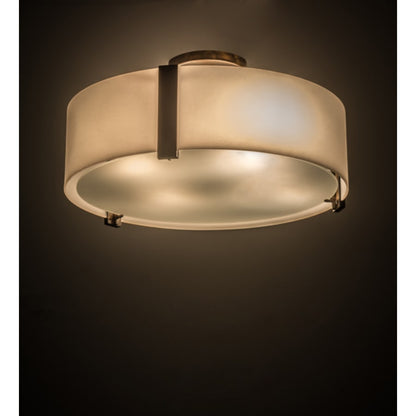 Meyda Tiffany Cilindro Bartel 4 Light 18" Wide Semi-Flush Drum Ceiling Fixture