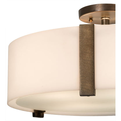 Meyda Tiffany Cilindro Bartel 4 Light 18" Wide Semi-Flush Drum Ceiling Fixture