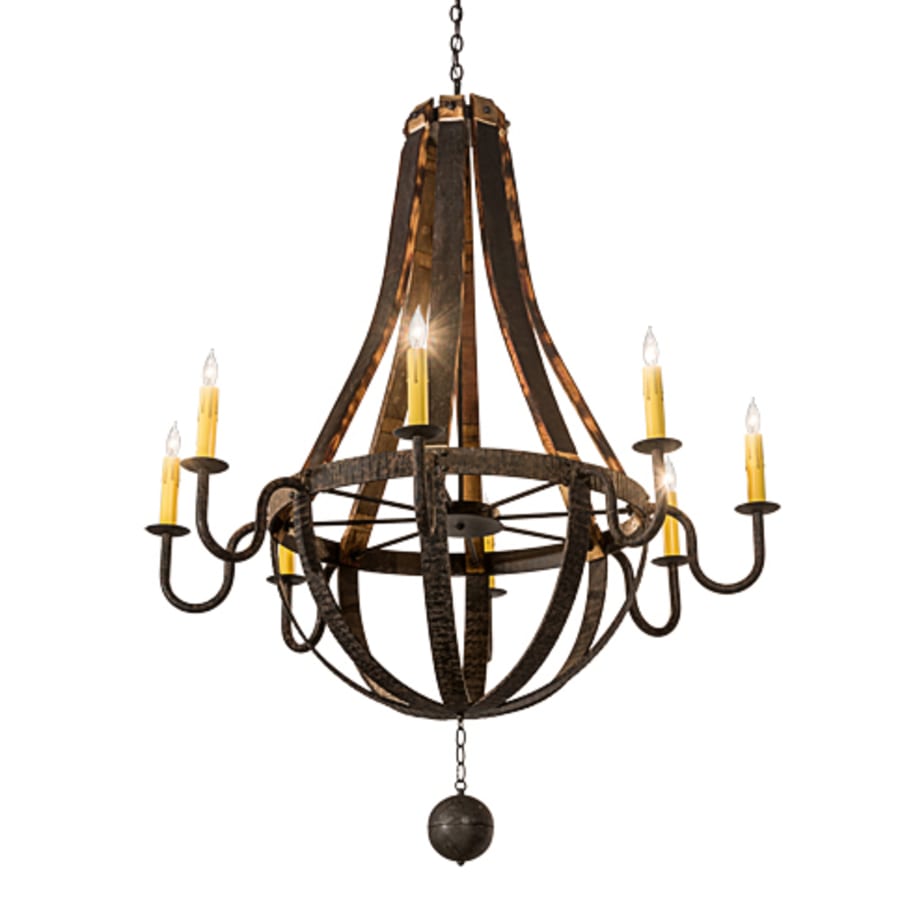 Meyda Tiffany Barrel Stave Madera 8 Light 48" Wide Taper Candle Style Chandelier - Coffee Bean Finish