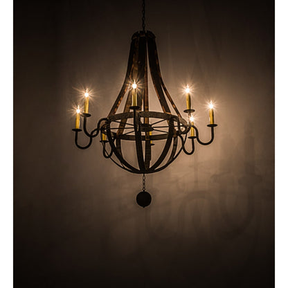 Meyda Tiffany Barrel Stave Madera 8 Light 48" Wide Taper Candle Style Chandelier - Coffee Bean Finish