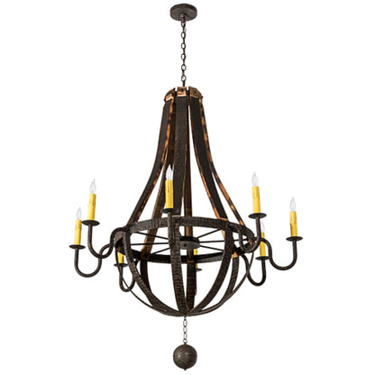 Meyda Tiffany Barrel Stave Madera 8 Light 48" Wide Taper Candle Style Chandelier - Coffee Bean Finish