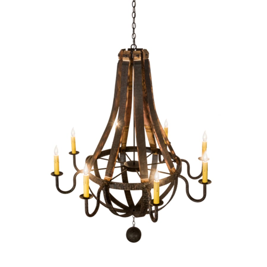Meyda Tiffany Barrel Stave Madera 8 Light 48" Wide Taper Candle Style Chandelier - Coffee Bean Finish
