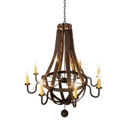 Meyda Tiffany Barrel Stave Madera 8 Light 48" Wide Taper Candle Style Chandelier - Coffee Bean Finish