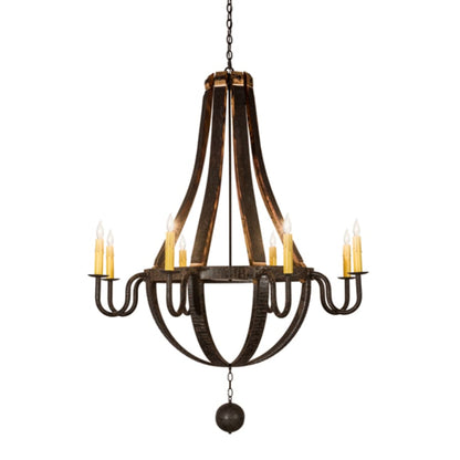 Meyda Tiffany Barrel Stave Madera 8 Light 48" Wide Taper Candle Style Chandelier - Coffee Bean Finish