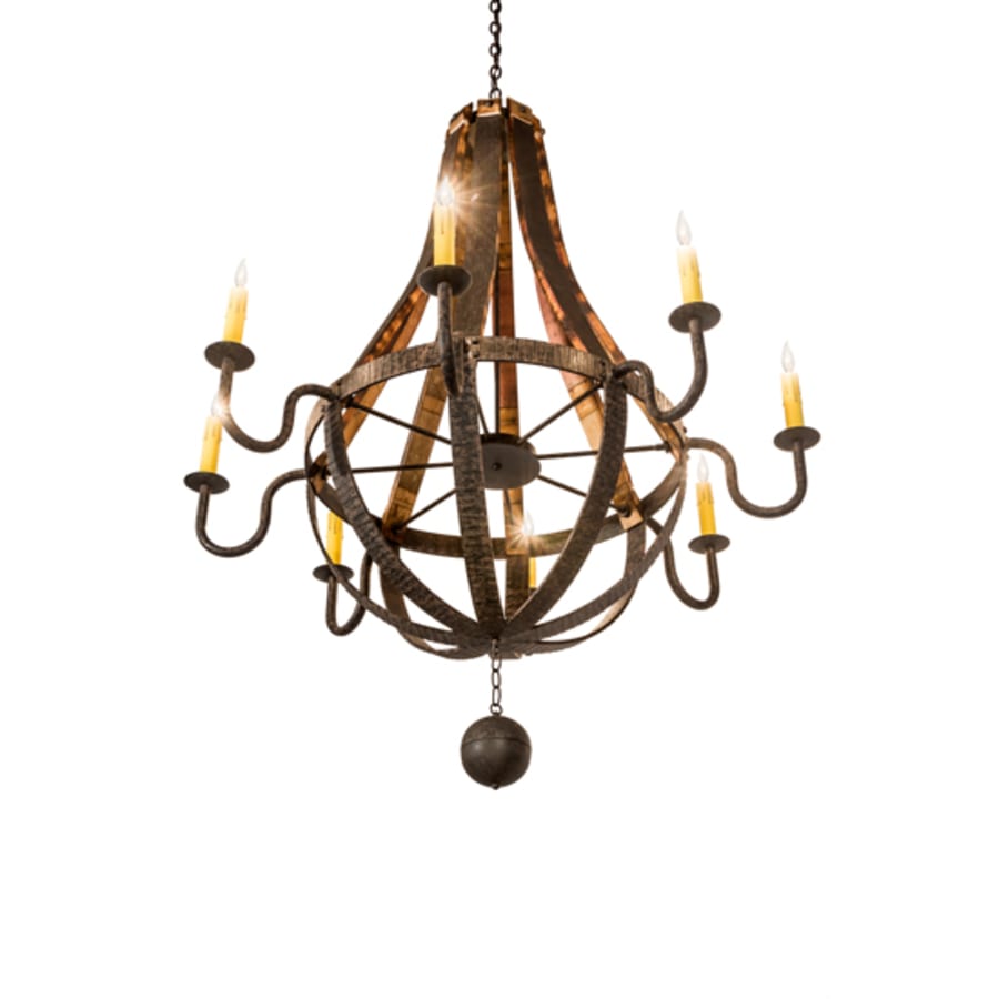 Meyda Tiffany Barrel Stave Madera 8 Light 48" Wide Taper Candle Style Chandelier - Coffee Bean Finish