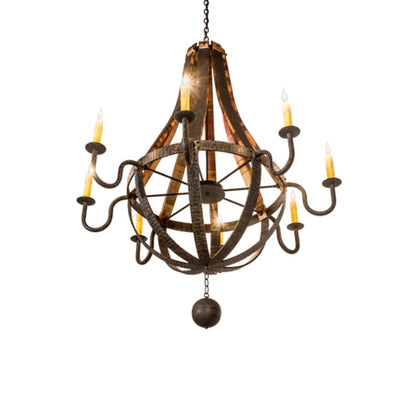 Meyda Tiffany Barrel Stave Madera 8 Light 48" Wide Taper Candle Style Chandelier - Coffee Bean Finish