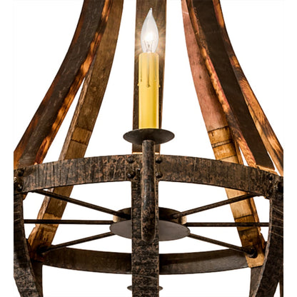 Meyda Tiffany Barrel Stave Madera 8 Light 48" Wide Taper Candle Style Chandelier - Coffee Bean Finish