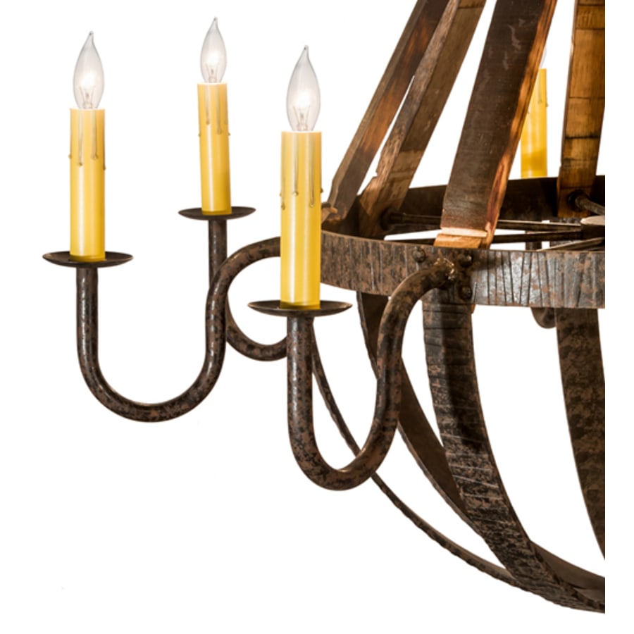 Meyda Tiffany Barrel Stave Madera 8 Light 48" Wide Taper Candle Style Chandelier - Coffee Bean Finish