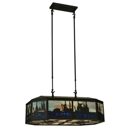 Meyda Tiffany Long Deer 6 Light 32" Wide Linear Pendant