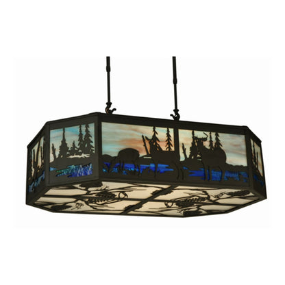 Meyda Tiffany Long Deer 6 Light 32" Wide Linear Pendant