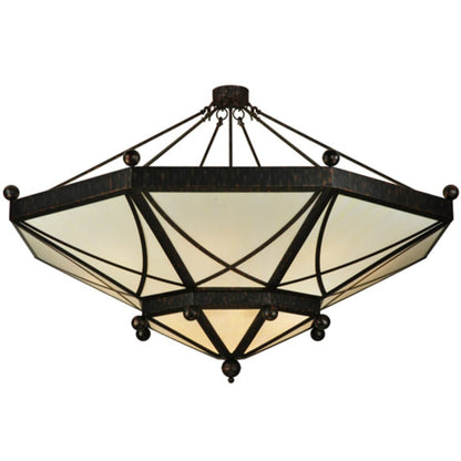Meyda Tiffany Grenoble 15 Light 74" Wide Semi-Flush Ceiling Fixture