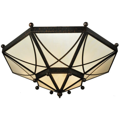 Meyda Tiffany Grenoble 15 Light 74" Wide Semi-Flush Ceiling Fixture