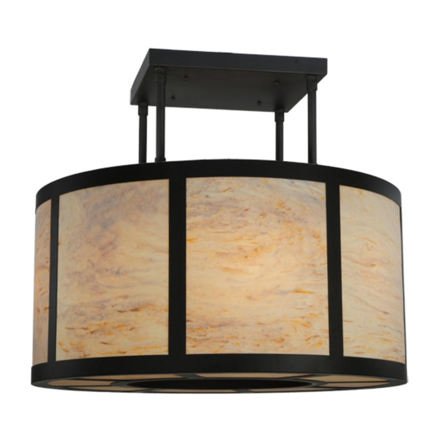 Meyda Tiffany Cilindro Vicksburg 8 Light 48" Wide Semi-Flush Drum Ceiling Fixture - Oil Rubbed Bronze Finish