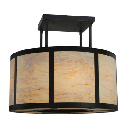 Meyda Tiffany Cilindro Vicksburg 8 Light 48" Wide Semi-Flush Drum Ceiling Fixture - Oil Rubbed Bronze Finish