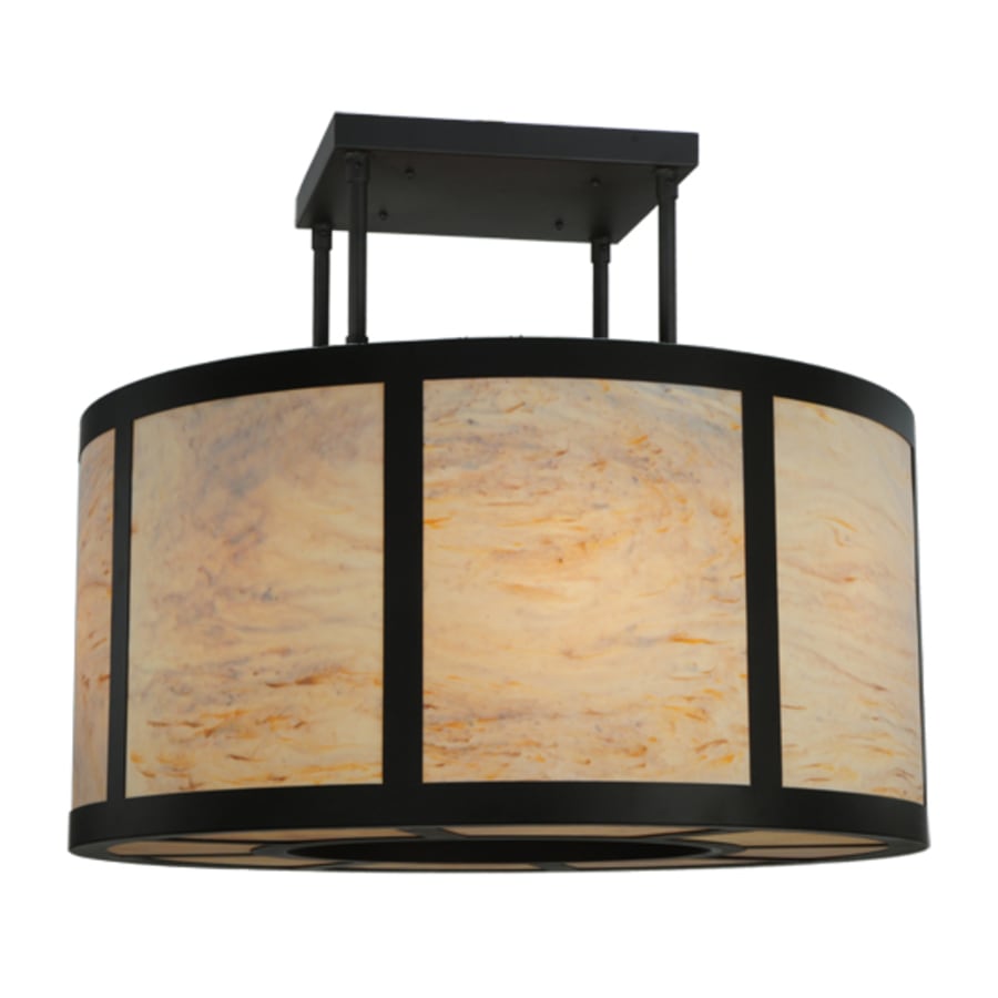 Meyda Tiffany Cilindro Vicksburg 8 Light 48" Wide Semi-Flush Drum Ceiling Fixture - Oil Rubbed Bronze Finish