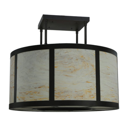 Meyda Tiffany Cilindro Vicksburg 8 Light 48" Wide Semi-Flush Drum Ceiling Fixture - Oil Rubbed Bronze Finish