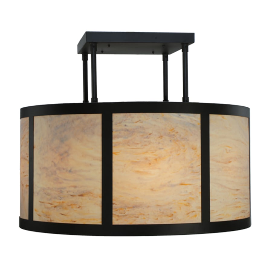 Meyda Tiffany Cilindro Vicksburg 8 Light 48" Wide Semi-Flush Drum Ceiling Fixture - Oil Rubbed Bronze Finish