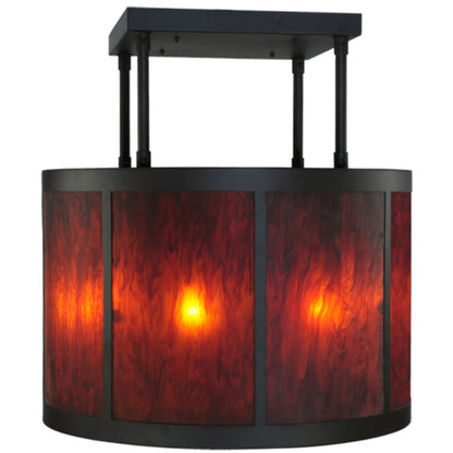 Meyda Tiffany Cilindro Vicksburg 8 Light 36" Wide Semi-Flush Drum Ceiling Fixture