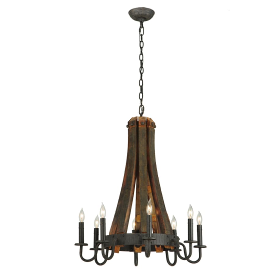 Meyda Tiffany Barrel Stave Madera 8 Light 24" Wide Taper Candle Style Chandelier