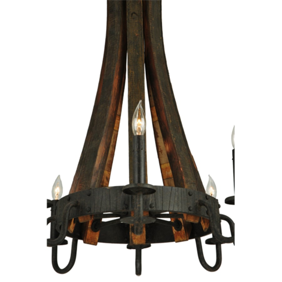 Meyda Tiffany Barrel Stave Madera 8 Light 24" Wide Taper Candle Style Chandelier