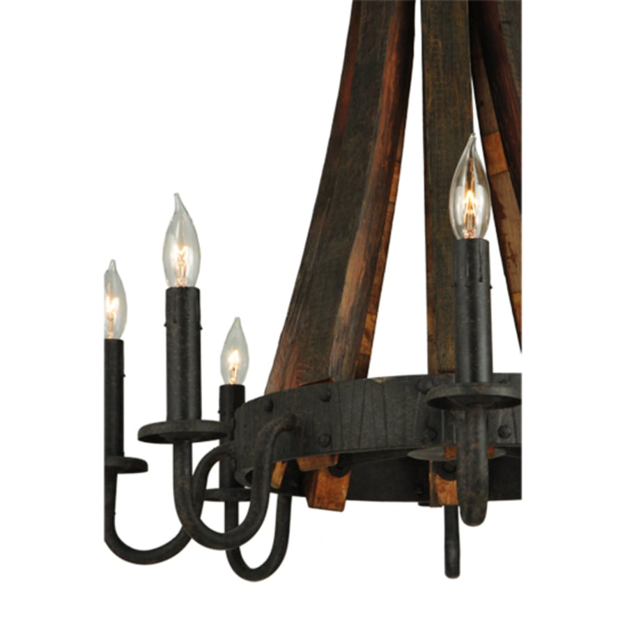 Meyda Tiffany Barrel Stave Madera 8 Light 24" Wide Taper Candle Style Chandelier