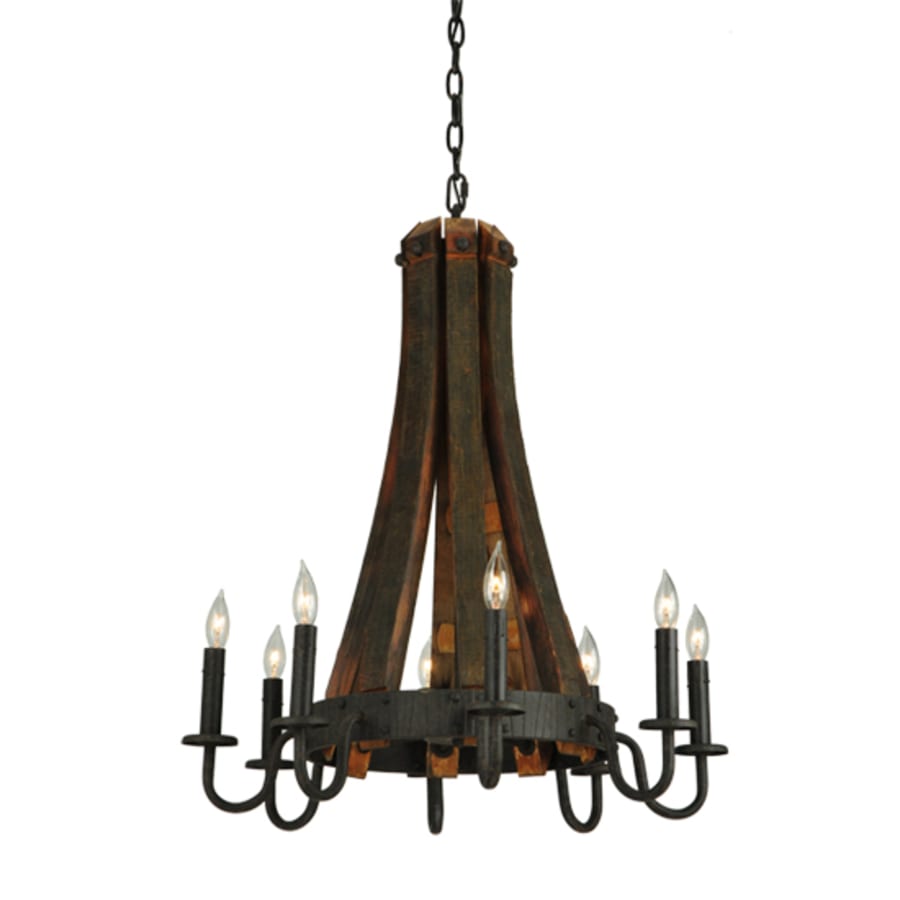 Meyda Tiffany Barrel Stave Madera 8 Light 24" Wide Taper Candle Style Chandelier